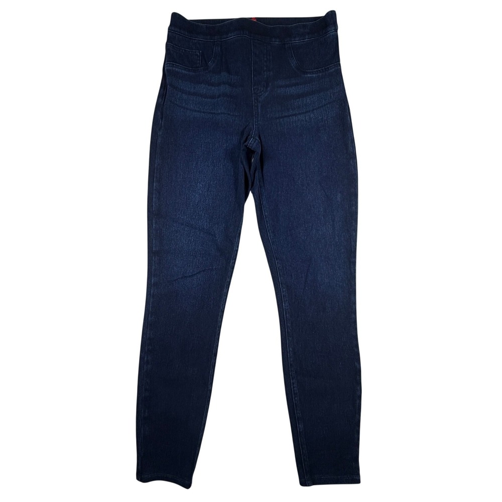 Spanx‎ Womens Dark Wash Denim Leggings High Rise Skinny Jeggings Indigo Size M